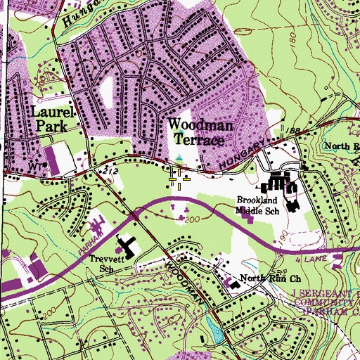 Topographic Map of Lakeside Post Office, VA