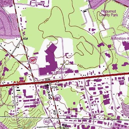 Topographic Map of Towne Center Post Office, VA