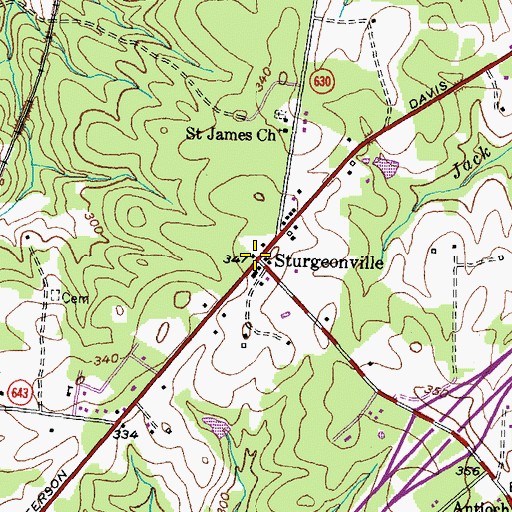 Topographic Map of Warfield Post Office, VA