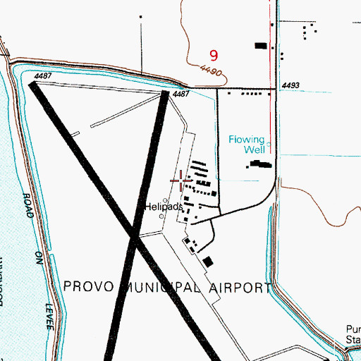 Topographic Map of Provo Fire and Rescue Airport Operations Center, UT