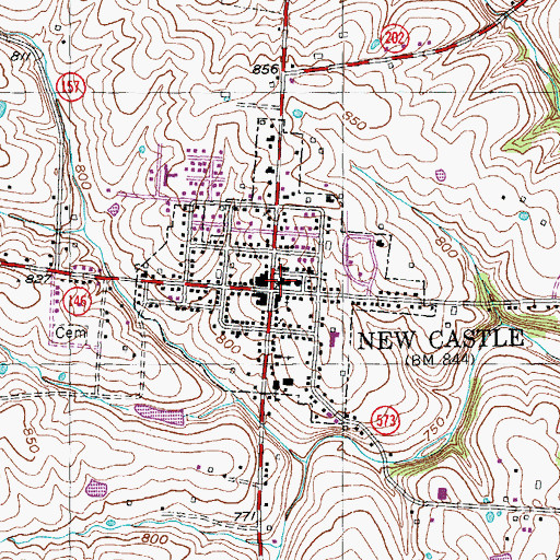 Topographic Map of Henry County Sheriff's Office, KY