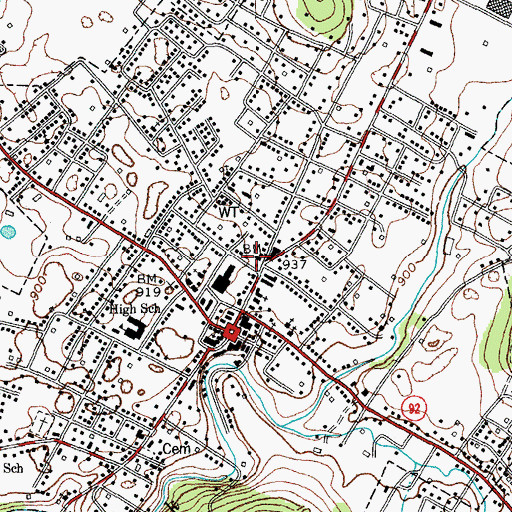 Topographic Map of Monticello Police Department, KY