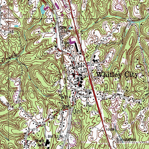 Topographic Map of McCreary County Sheriff's Offfice, KY