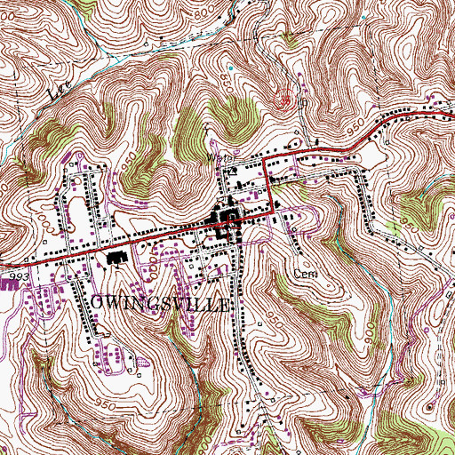 Topographic Map of Bath County Sheriff's Office, KY