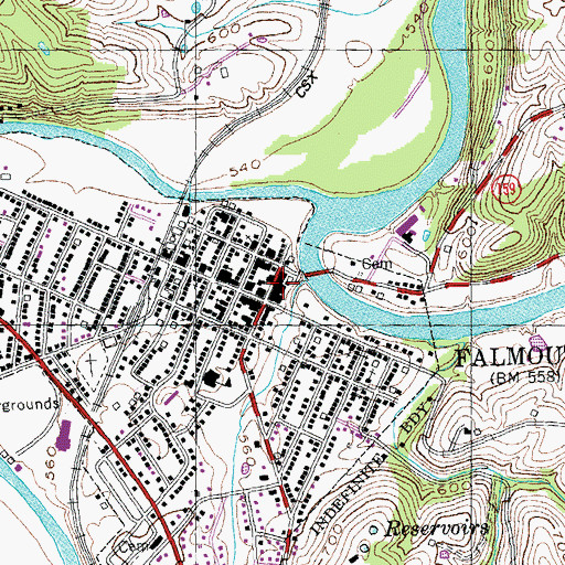 Topographic Map of Falmouth Police Department, KY