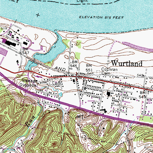 Topographic Map of Wurtland Police Department, KY