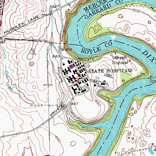 Topographic Map of Northpoint Training Center, KY