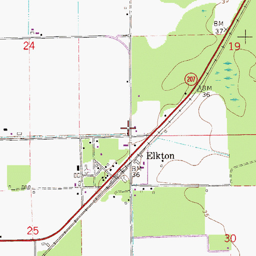 Topographic Map of Elkton Post Office, FL