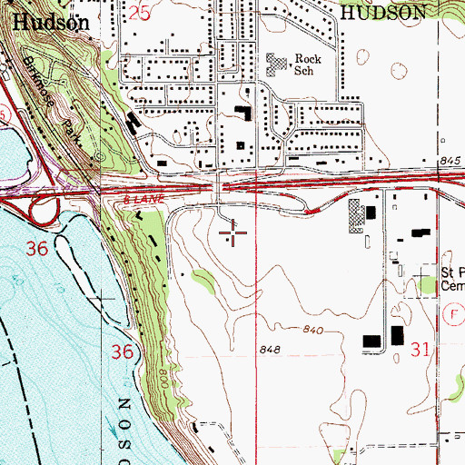 Topographic Map of Hudson Post Office, WI
