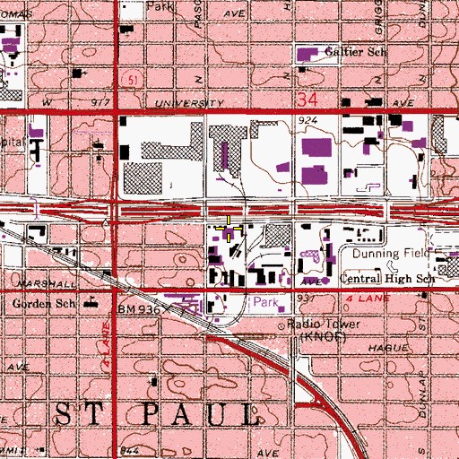 Topographic Map of Industrial Post Office, MN