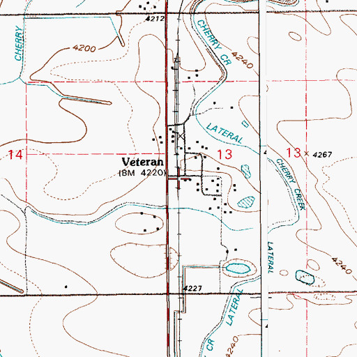Topographic Map of Veteran Post Office, WY