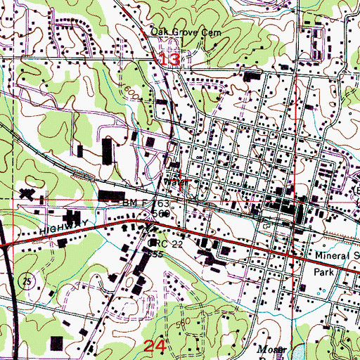 Topographic Map of Iuka Post Office, MS