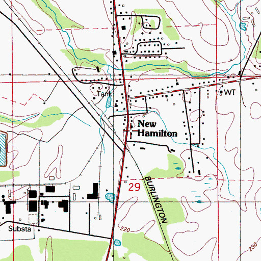 Topographic Map of Hamilton Post Office, MS