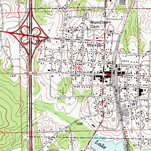 Topographic Map of Summit Post Office, MS