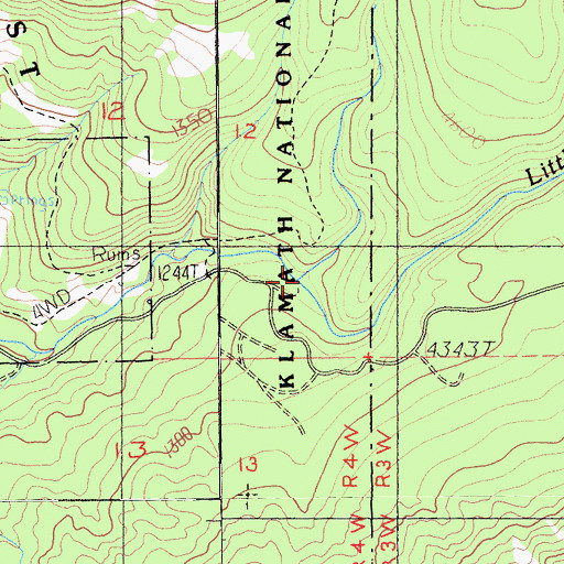 Topographic Map of Panther Creek, CA