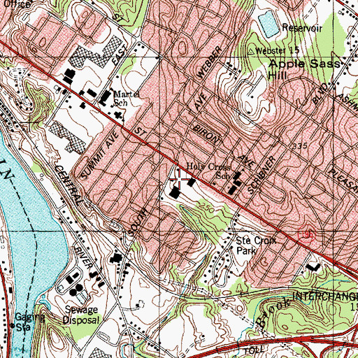 Topographic Map of South Lewiston Post Office, ME