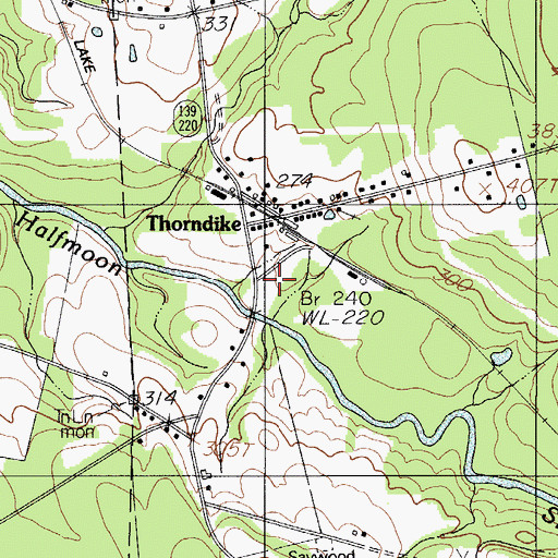 Topographic Map of Thorndike Post Office, ME