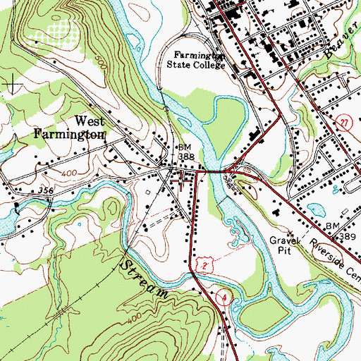 Topographic Map of West Farmington Post Office, ME