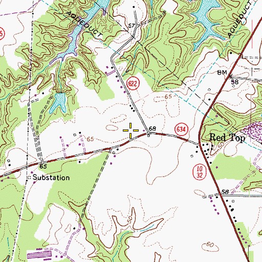 Topographic Map of Suffolk Department of Fire and Rescue Station 6, VA