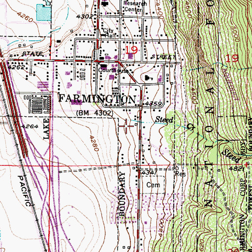 Topographic Map of Farmington Police Department, UT