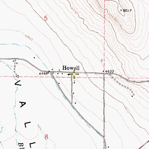 Topographic Map of Howell Post Office, UT