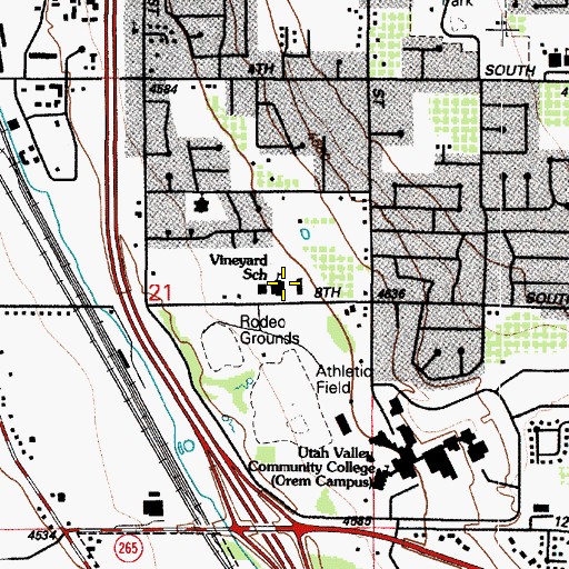 Topographic Map of Utah Valley University Post Office, UT