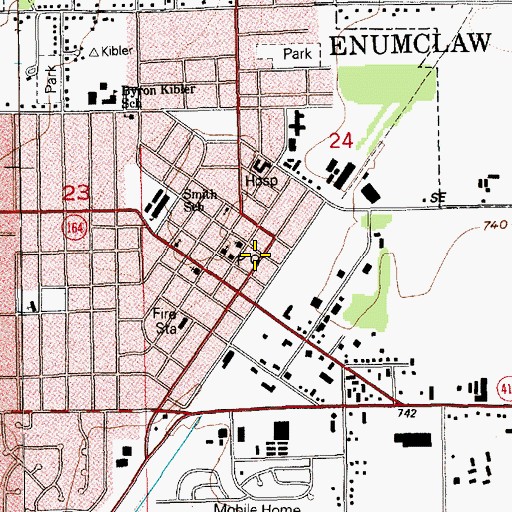 Topographic Map of Enumclaw Post Office, WA