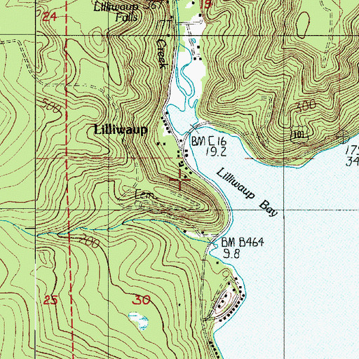 Topographic Map of Lilliwaup Post Office, WA