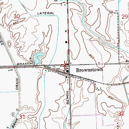 Topographic Map of Brownstown Post Office, WA