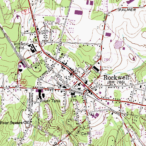 Topographic Map of Rockwell Police Department, NC