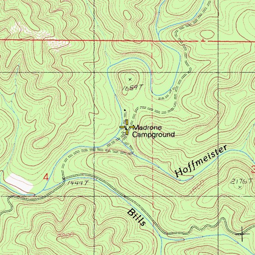 Topographic Map of Madrone Campground, CA