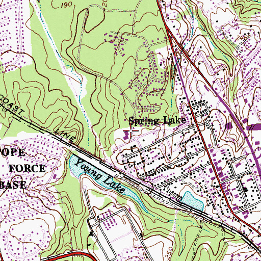 Topographic Map of Spring Lake Police Department, NC
