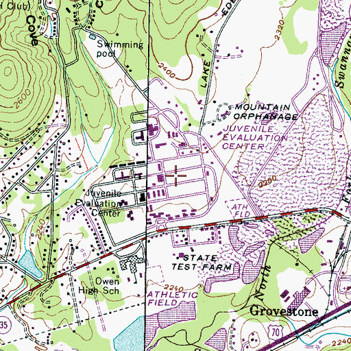 Topographic Map of Swannanoa Correctional Center for Women, NC