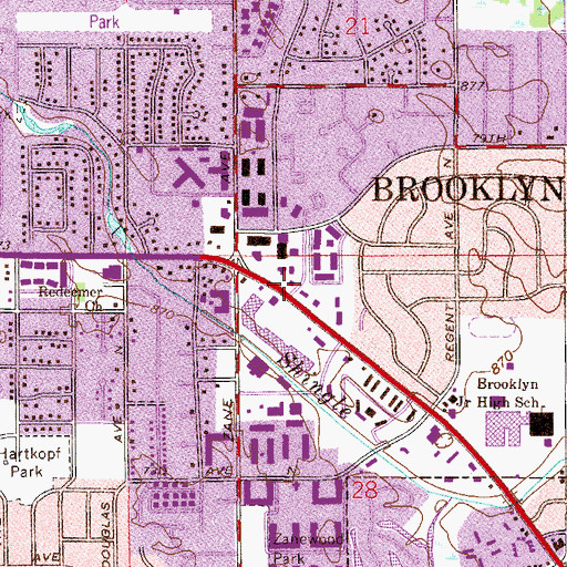 Topographic Map of Brooklyn Park Police Department - South Precinct, MN