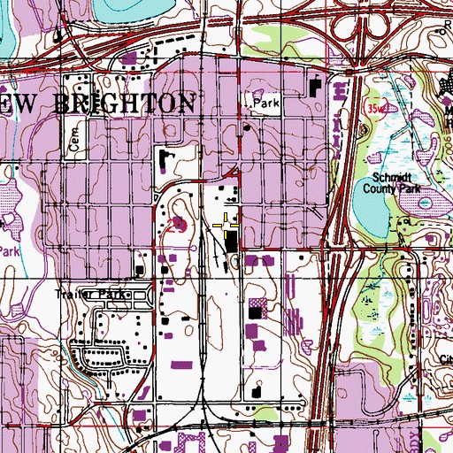 Topographic Map of New Brighton Post Office, MN
