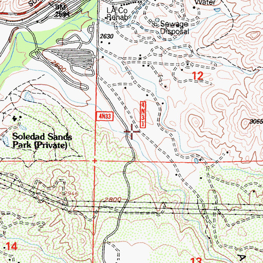 Topographic Map of Soledad Snads Park, CA