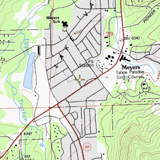Topographic Map of California Highway Patrol Valley Division - South Lake Tahoe, CA