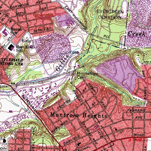 Topographic Map of Congregation Kol Emes Beth Torah Cemetery, VA