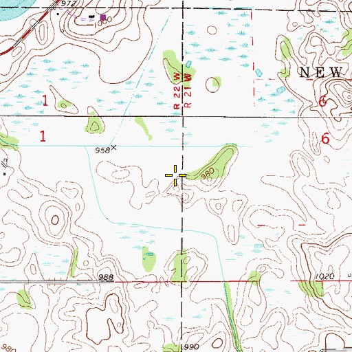 Topographic Map of Smith Field, MN