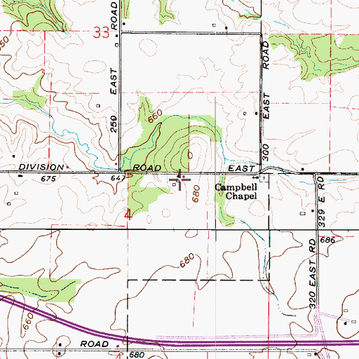 Topographic Map of Campbell Field, IN