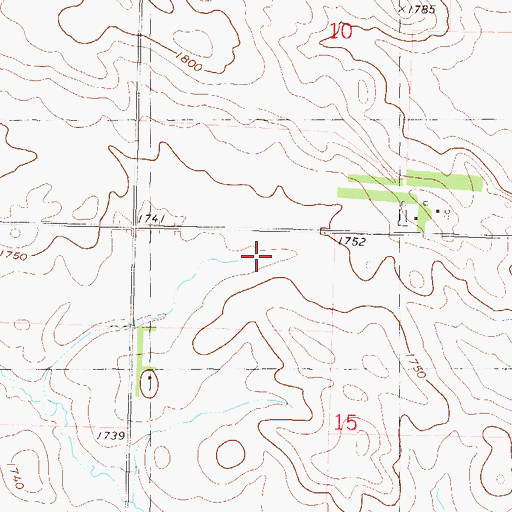 Topographic Map of Bearpaw Airport, ND