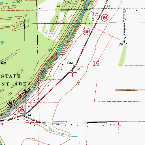 Topographic Map of T & M Airfield, LA