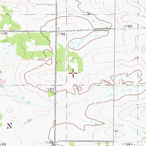Topographic Map of Britz Airport, MN