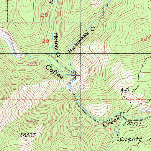 Topographic Map of Lower Nash Mine, CA