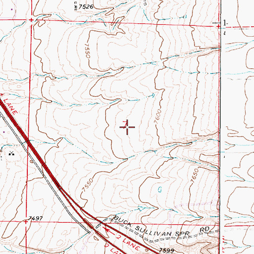 Topographic Map of Rock & A Hard Place Ranch Airport, WY