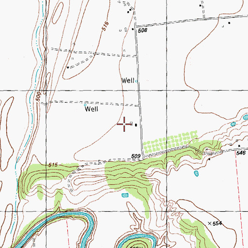 Topographic Map of XWind Farm Airport, TX