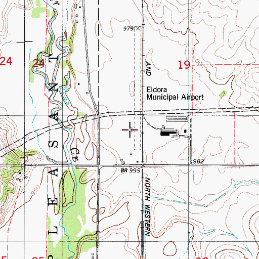 Topographic Map of Eldora Airport, IA