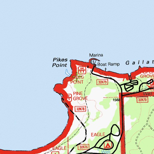 Topographic Map of Pikes Point Picnic Area, CA
