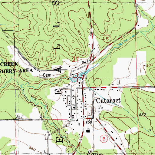 Topographic Map of Cataract Pond, WI