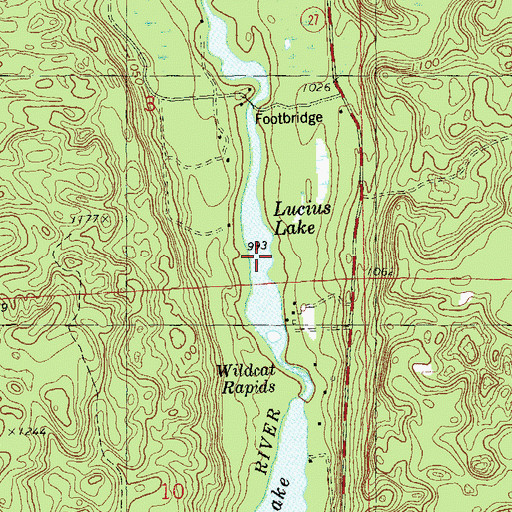 Topographic Map of Lucius Lake, WI